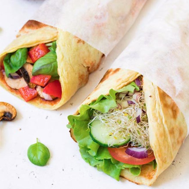 Pizza Potato Wrap & Salad Potato Wrap