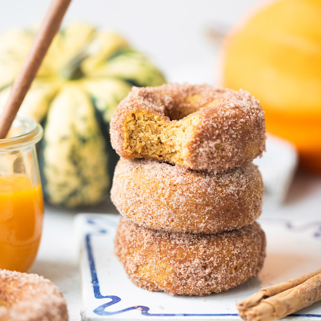 Cinnamon Sugar Pumpkin Donuts