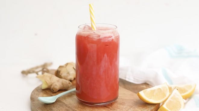 Watermelon, Strawberry and Ginger Lemonade